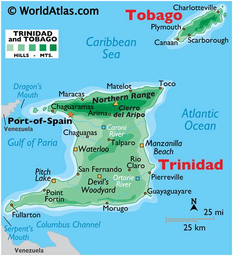 Map Of Trinidad And Tobago